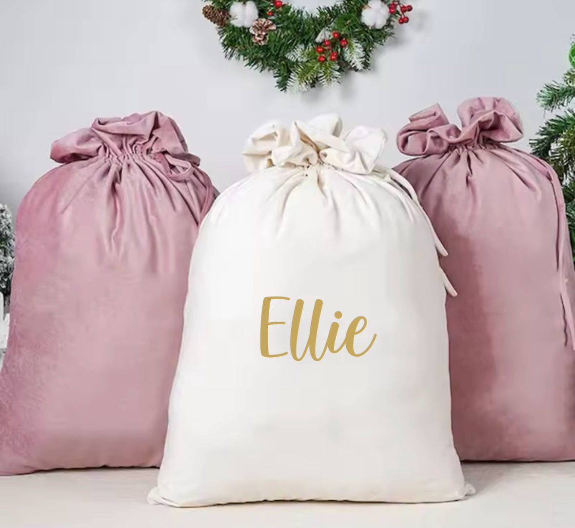 Personalised Velvet Christmas Sack