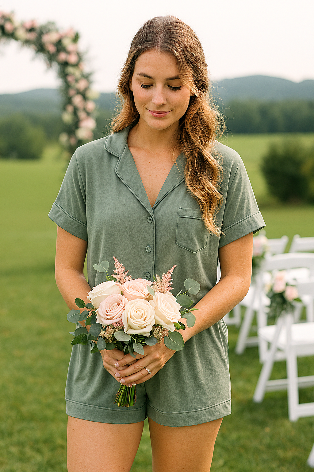 Dusty Sage Super Soft Short Pyjama Set