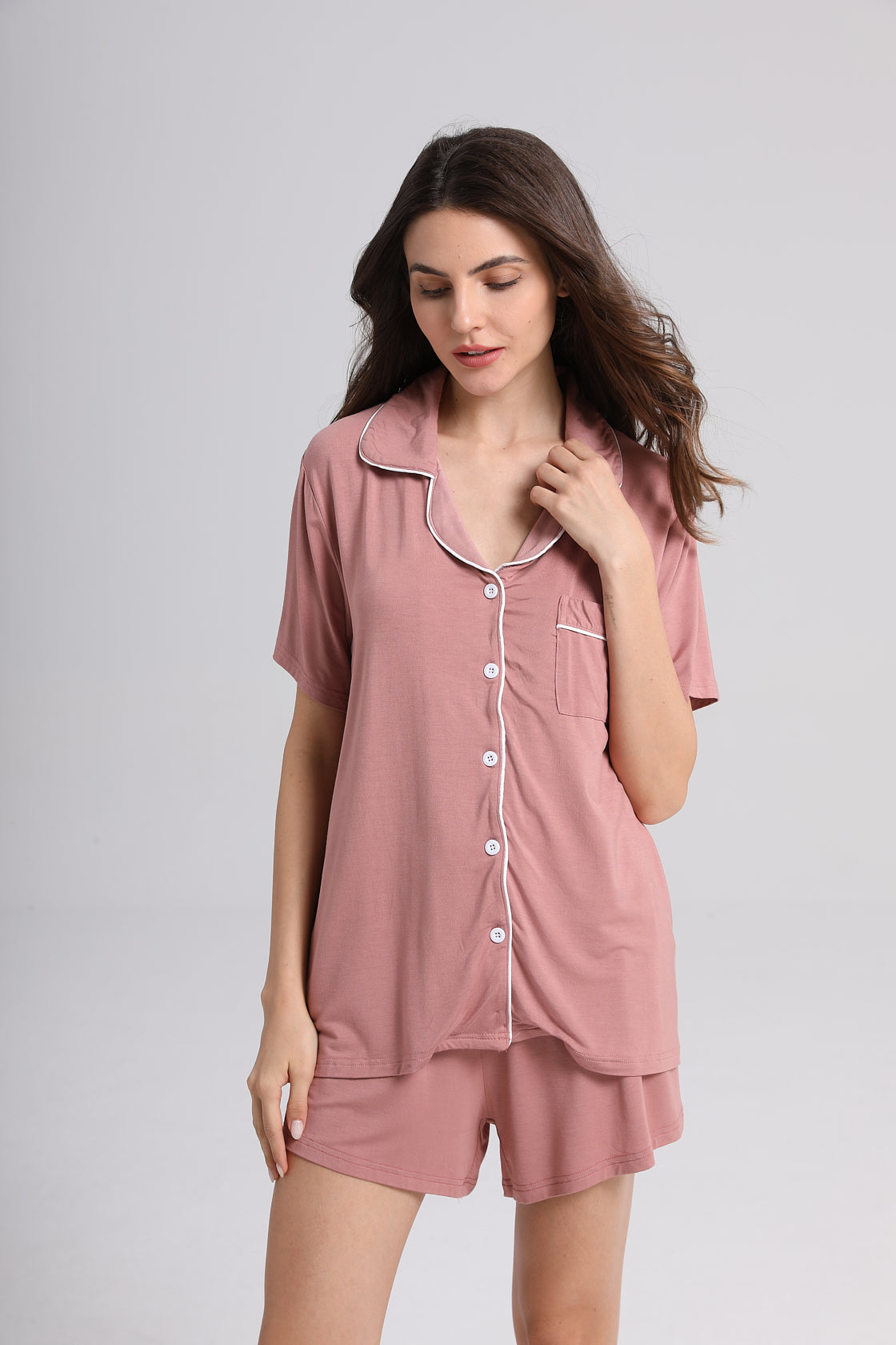 Dusty Rose Super Soft Short Pyjama Set