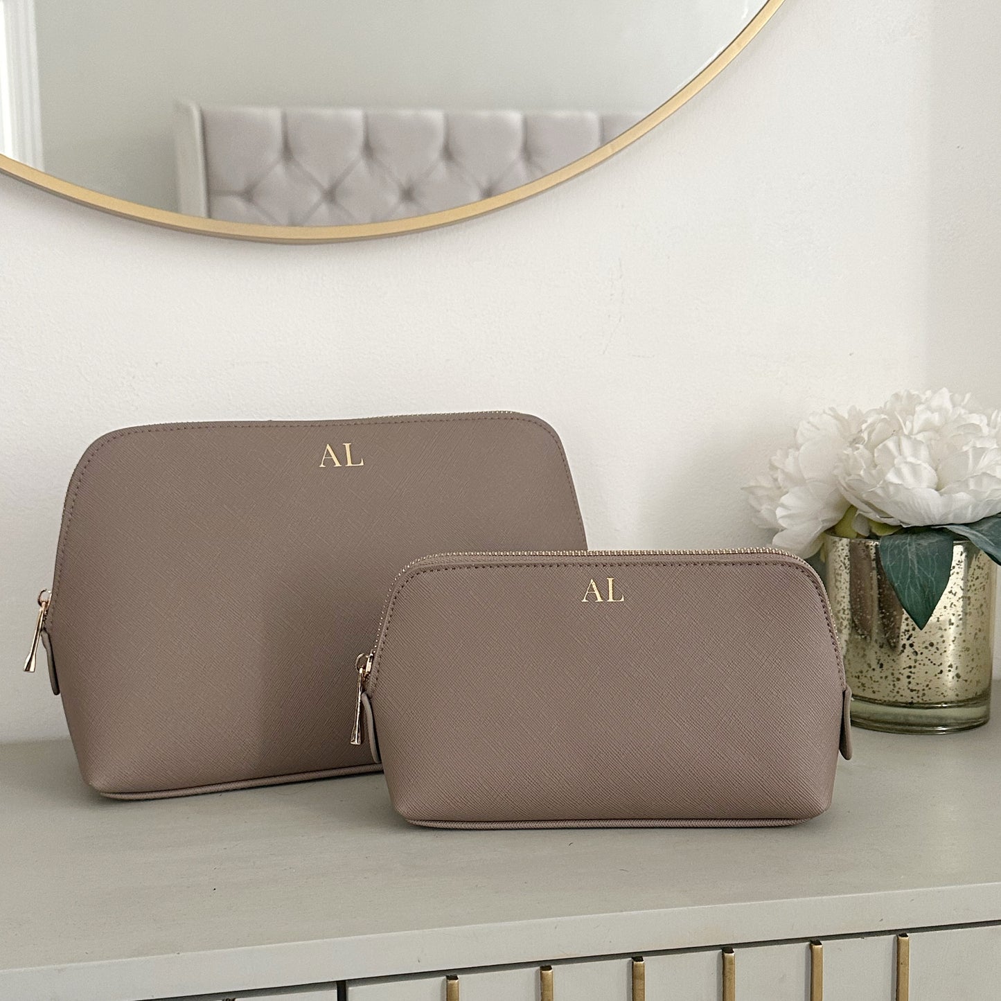 Luxury Personalised Faux Leather Makeup Bag