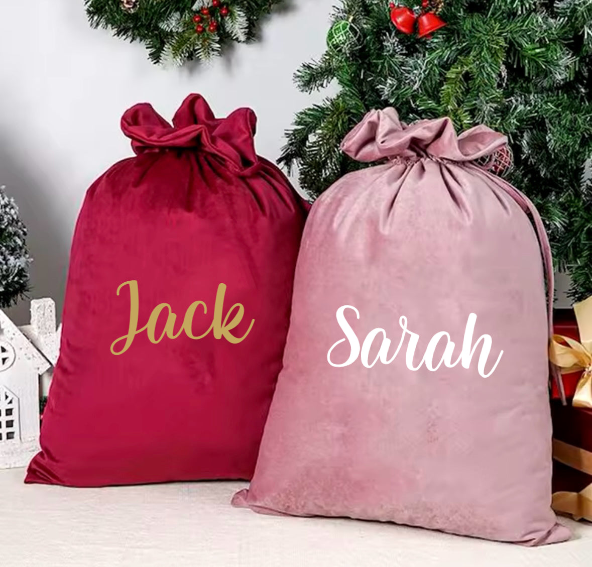 Personalised Velvet Christmas Sack