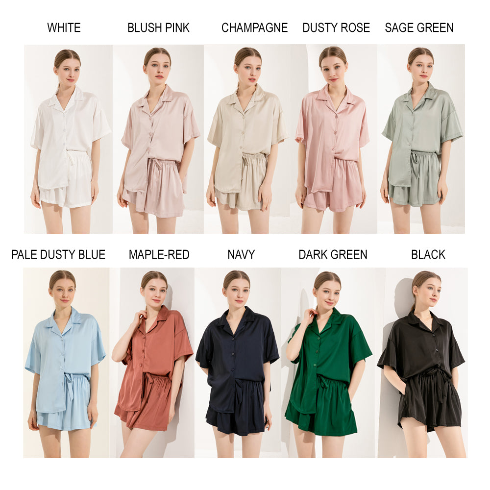 Champagne oversized short sleeve with shorts pyjamas