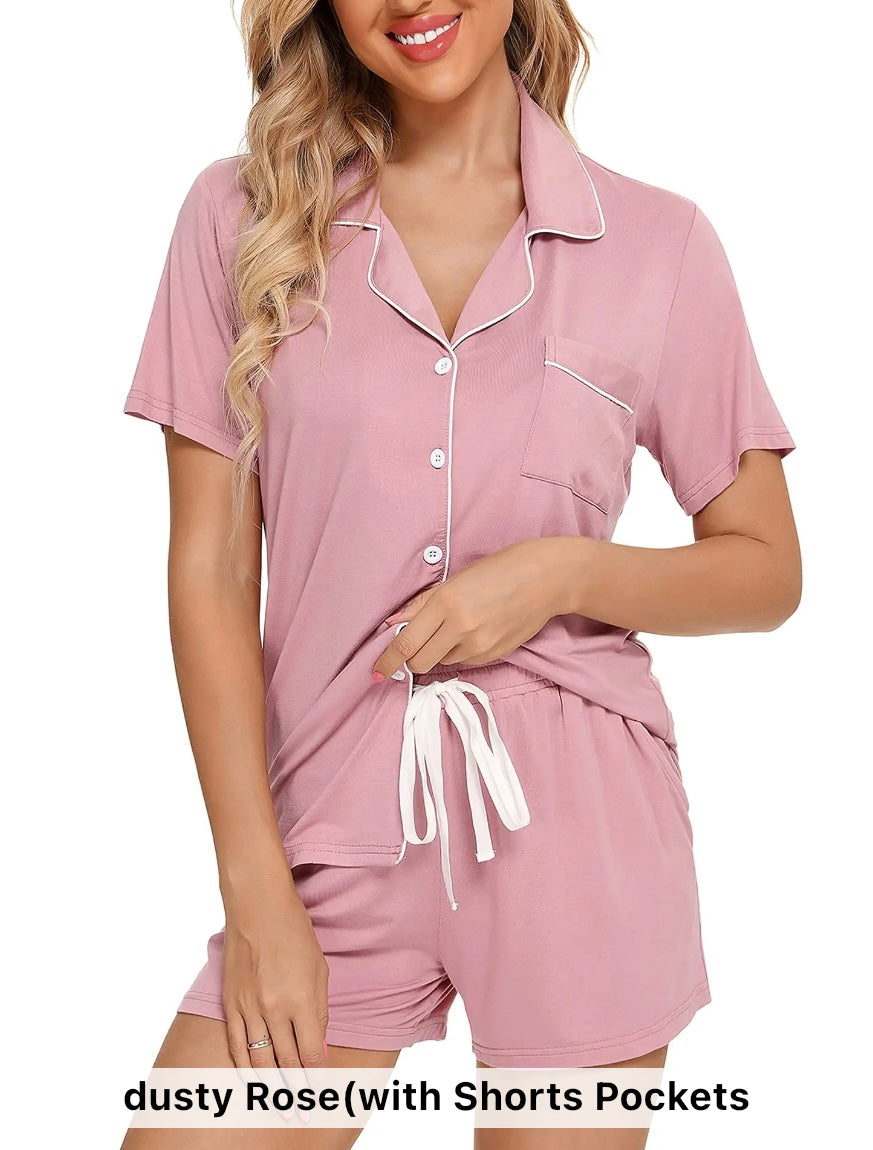 Dusty Rose Pink Personalised Super Soft Short Pyjama Set