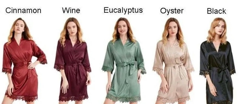 Bellissima Personalised Satin Lace Script Robe