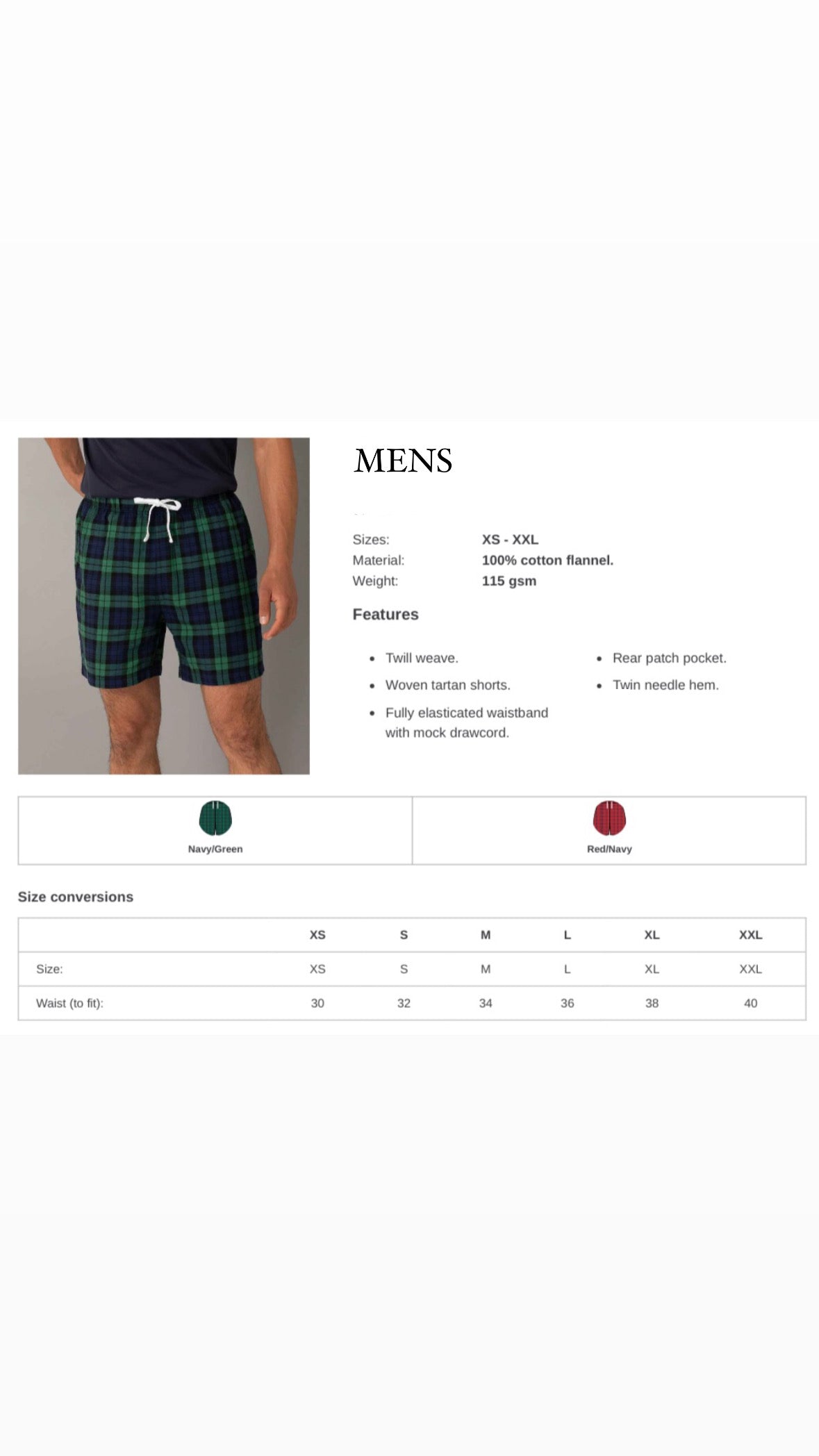 Monogram Tartan Christmas Short Pyjamas