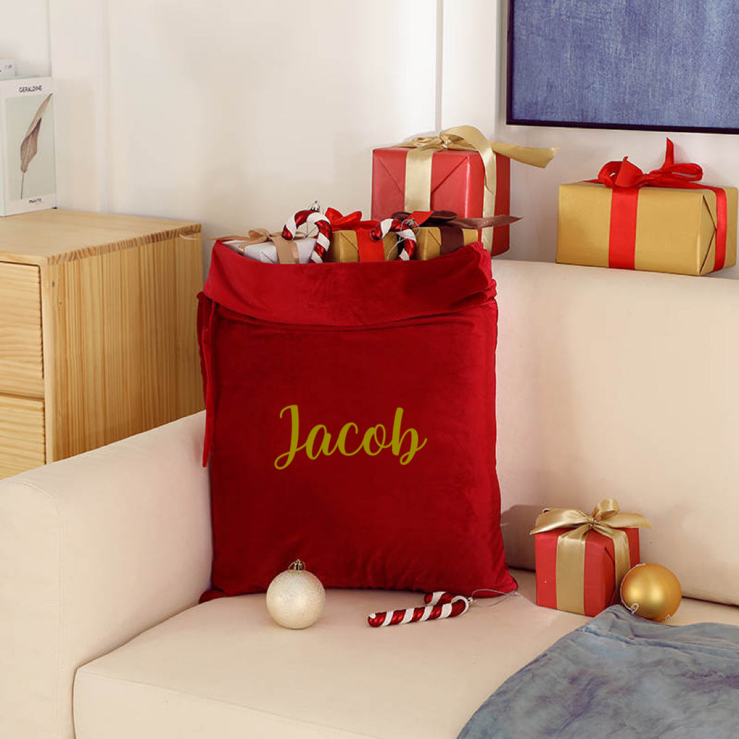 Personalised Velvet Christmas Sack & Matching Stocking