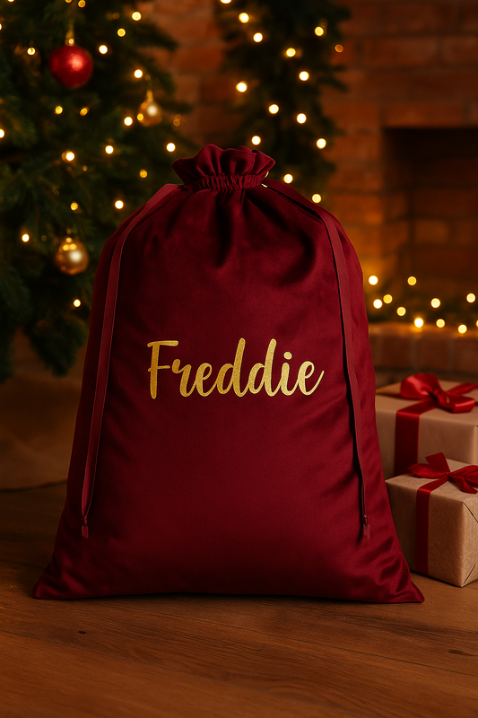 Personalised Velvet Christmas Sack