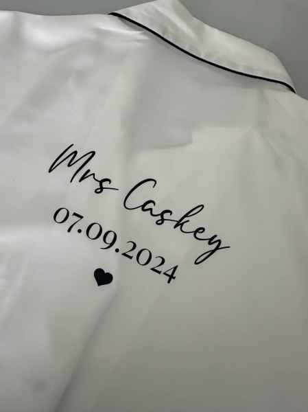 Bride White Short Satin Pyjama Set