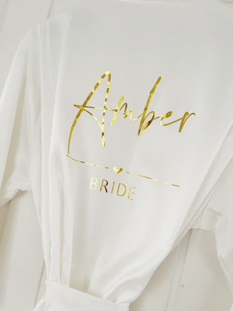 Amber Personalised Satin Lace Edge Robe