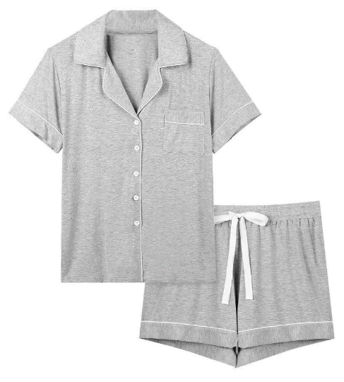 Light Grey Personalised Super Soft Short Pyjama Set – Graced With Love