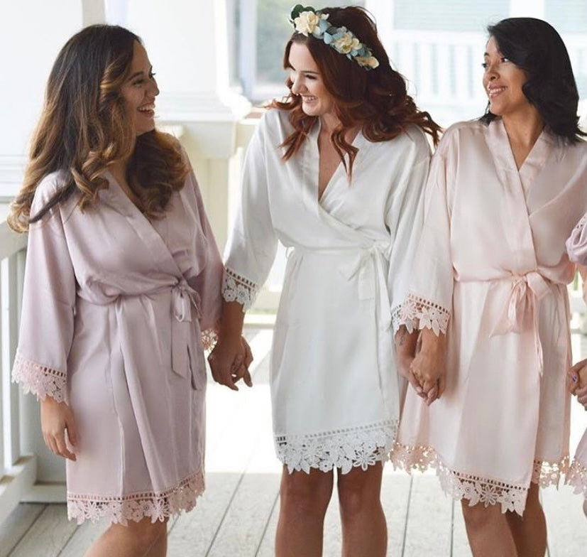 Floral Initial Personalised Bridesmaid Robe