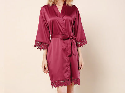 Personalised Satin Lace Script Robe