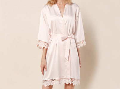 Floral Wreath Personalised Satin Bridesmaid Robe