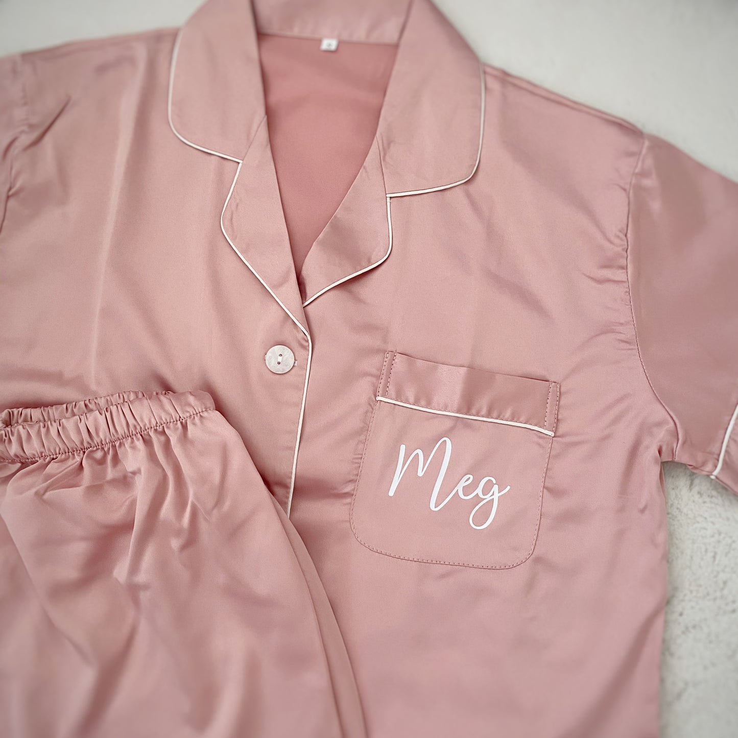 Personalised Short Satin Pyjama Set