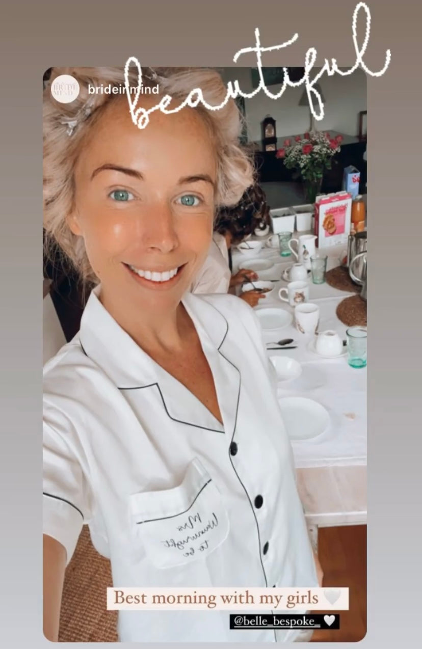 White Satin Bride to Be Wedding Pyjamas