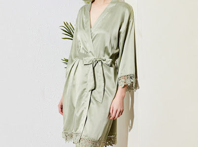 Personalised Satin Lace Script Robe