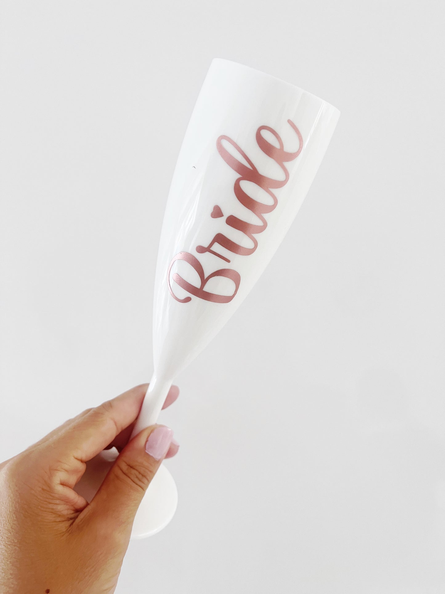 Personalised White Champagne Flute