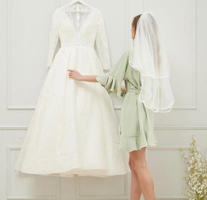 Ruffle Frill Edge Personalised Bridesmaid Bridal Robe