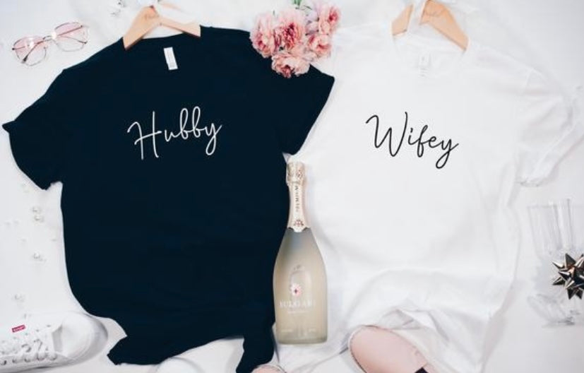 Hubby and Wifey Matching T Shirts