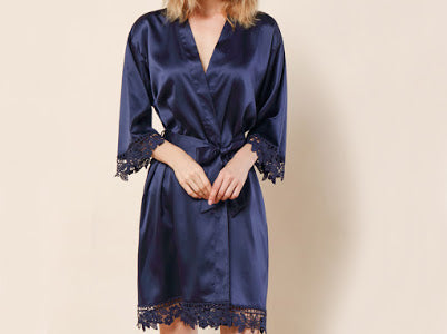 Personalised Satin Lace Script Robe