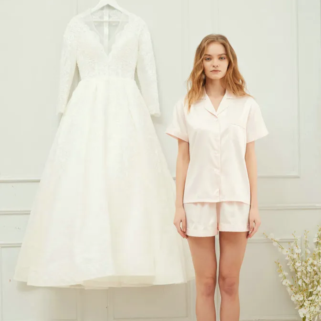 Blush Satin Personalised Pyjama Set