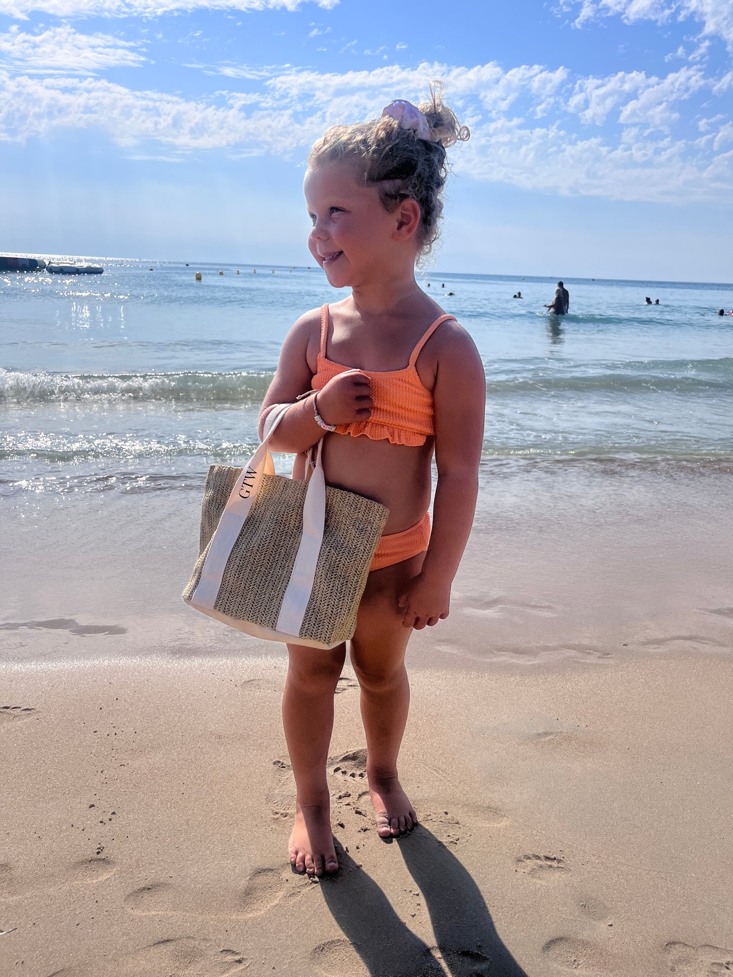 Personalised Straw Mini Beach Tote Bag