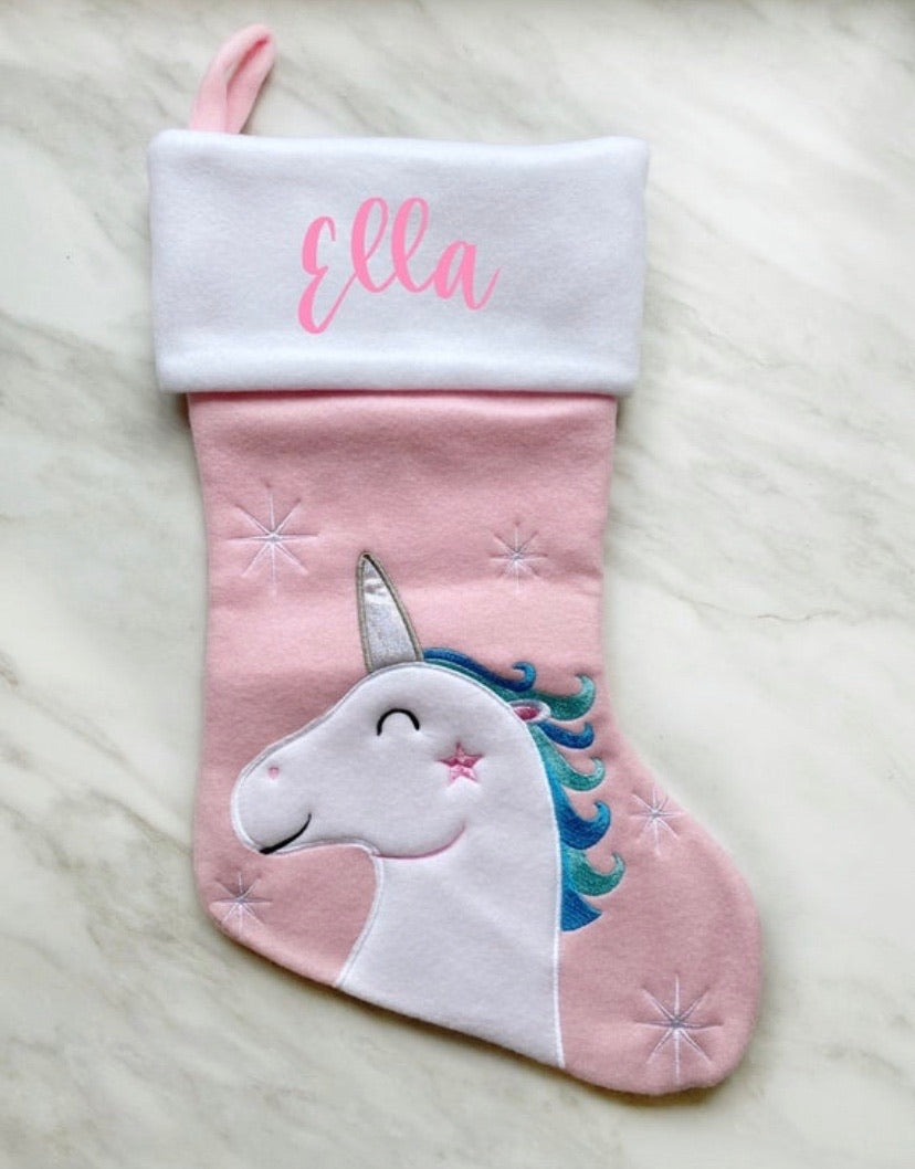 Personalised Unicorn Christmas Stocking