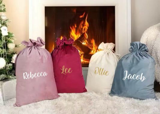 Personalised Velvet Christmas Sack