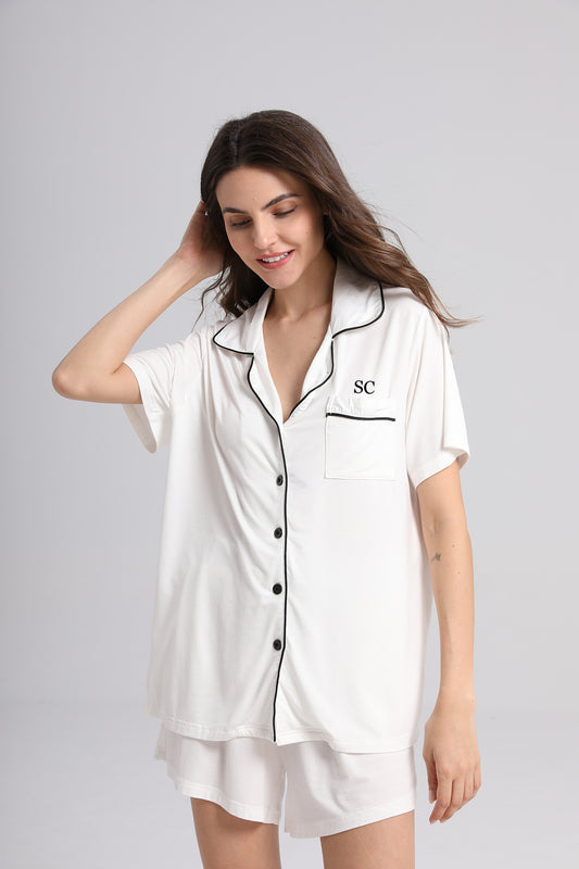 White Super Soft Short Pyjama Set