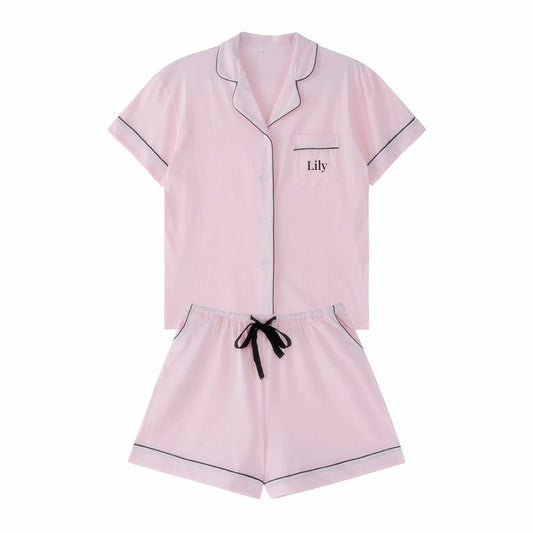 Children's Short Pink Cotton Pyjama Set