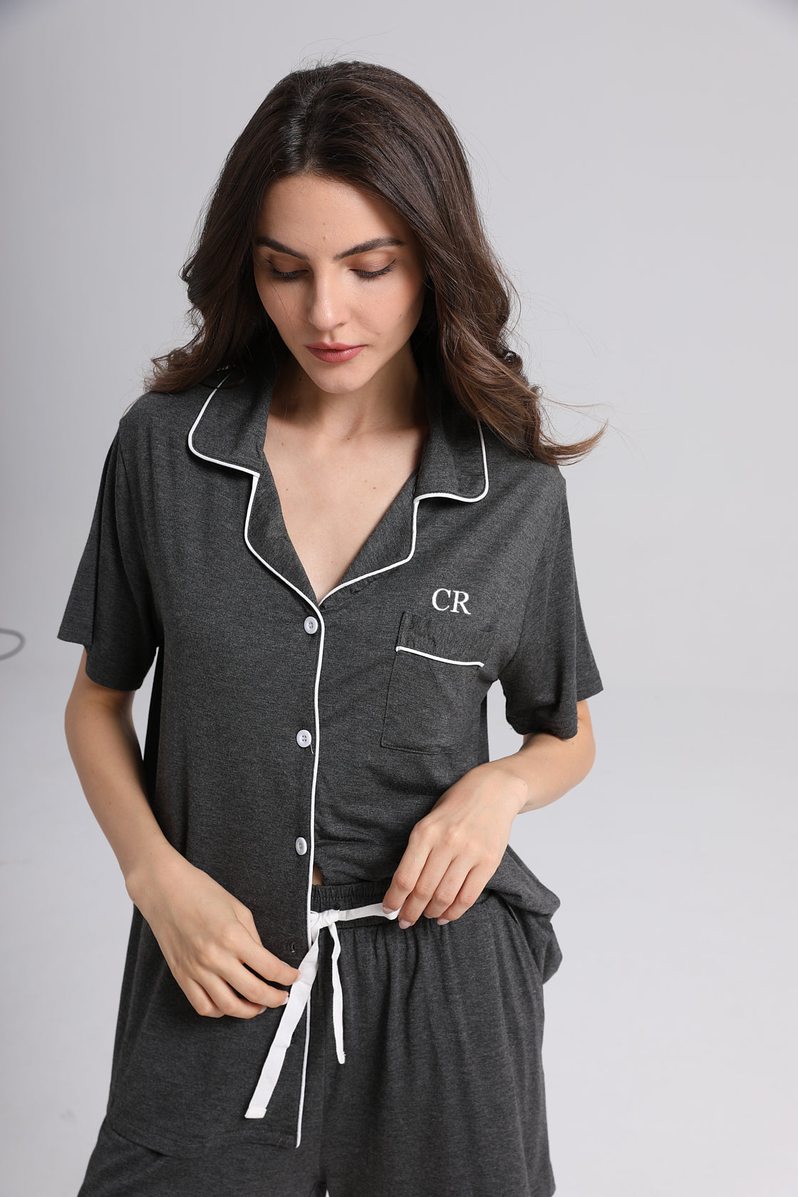 Charcoal Grey Super Soft Short Pyjama Set