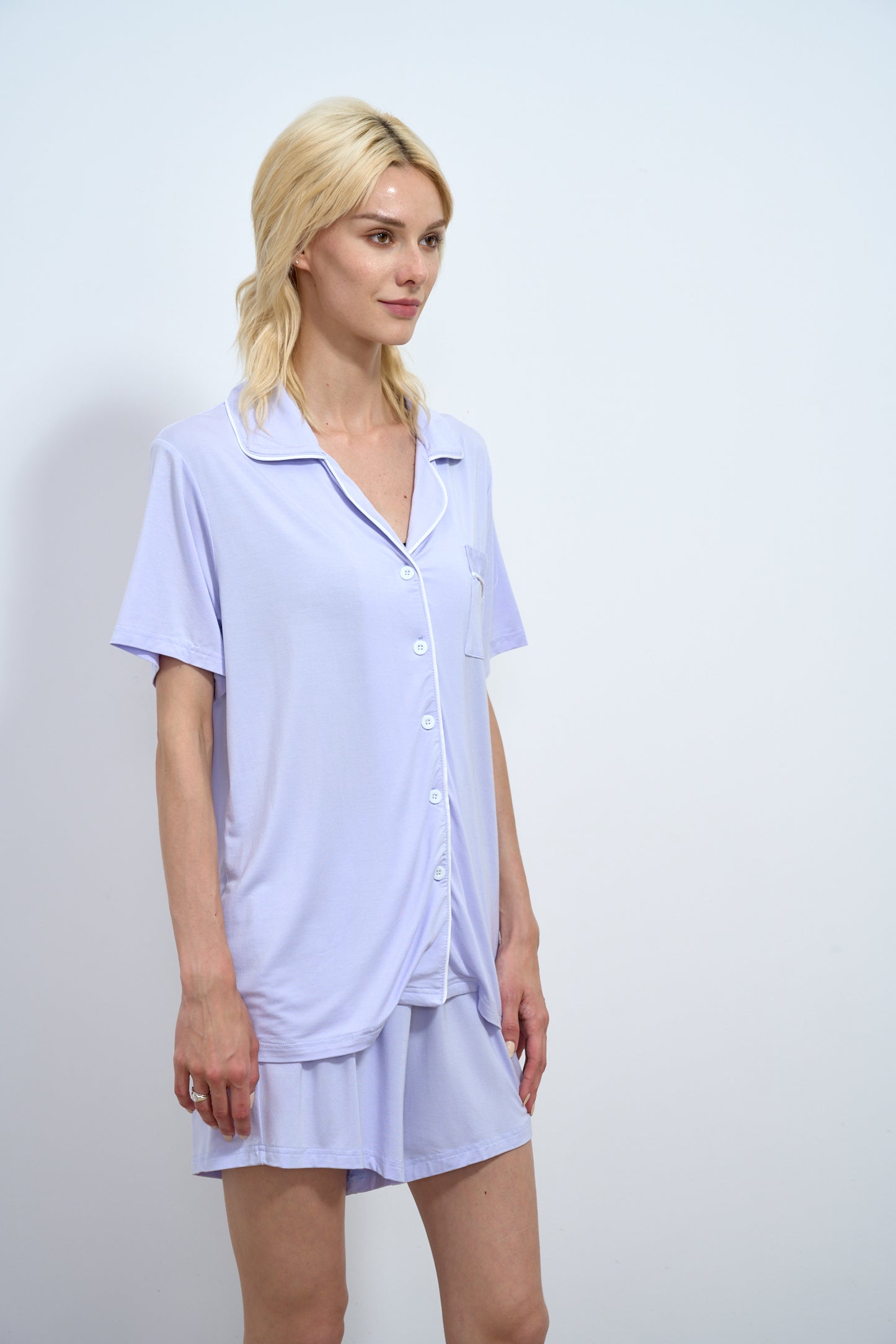 Periwinkle Lilac Super Soft Short Pyjama Set