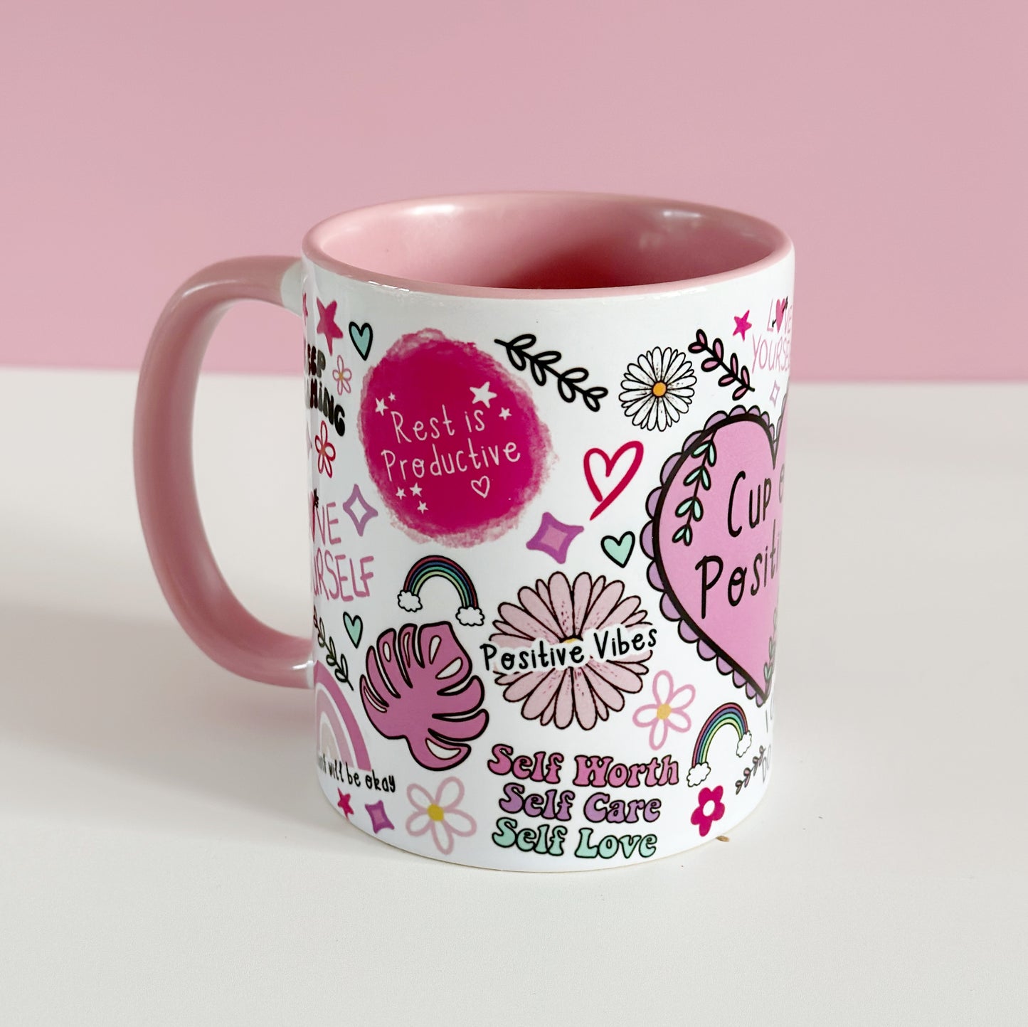 Cup of Positivity Pink Ceramic Mug