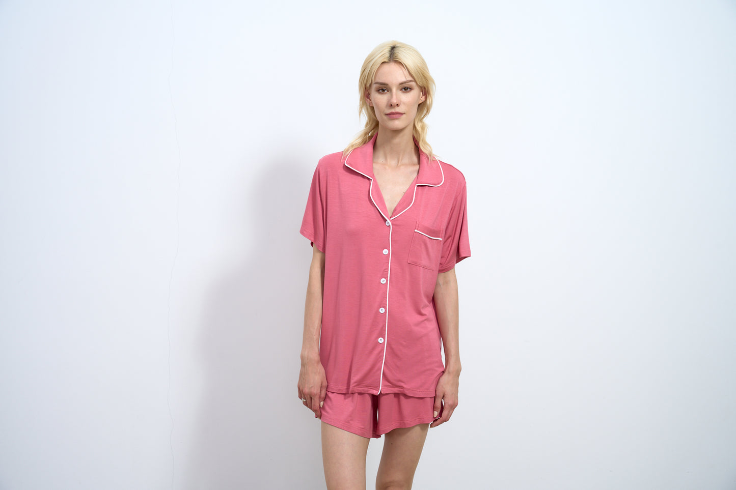 Baroque Rose Pink Super Soft Short Pyjama Set