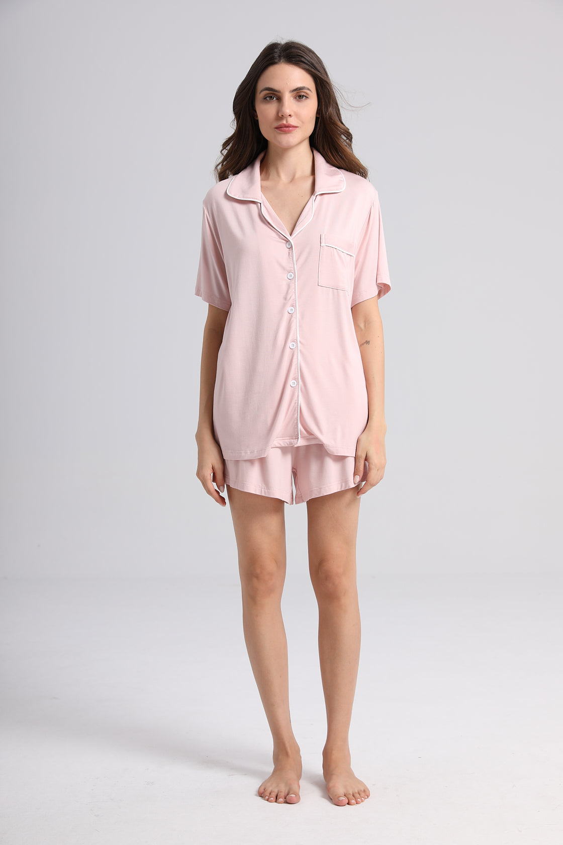 Rose Petal Pink Super Soft Short Pyjama Set