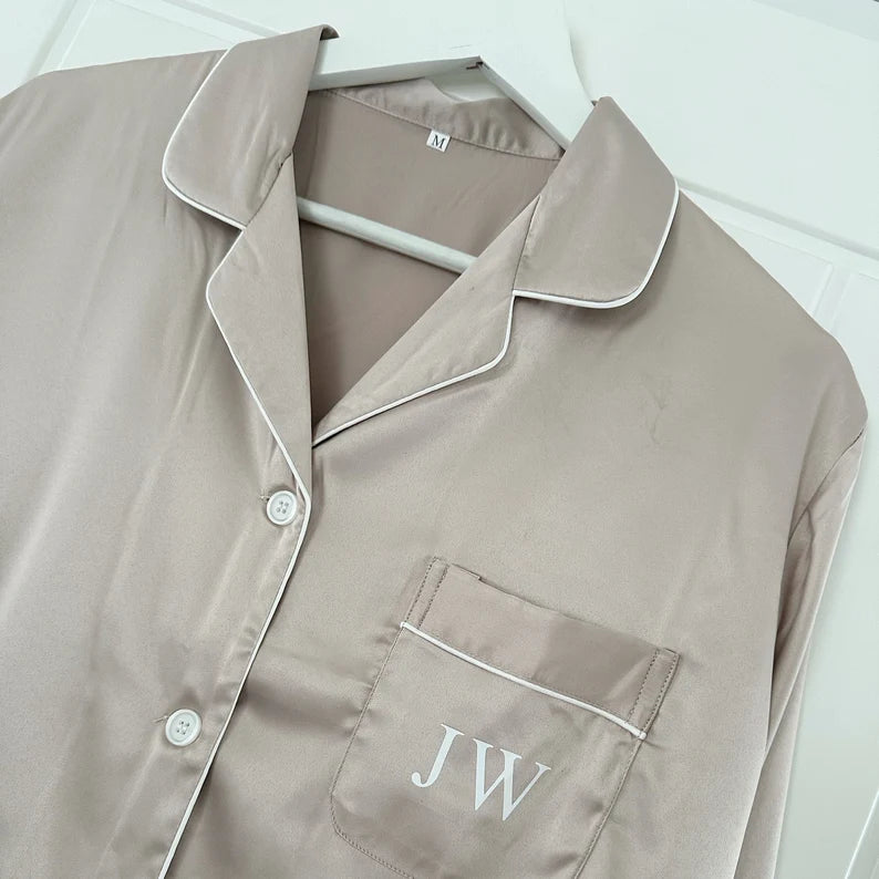 Personalised Short Satin Pyjama Set