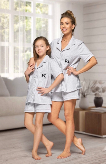 Women's Grey Short Cotton Pyjama Set