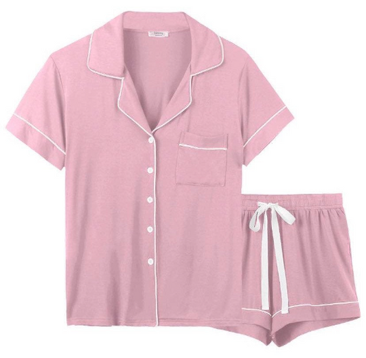 Pink Personalised Super Soft Short Pyjama Set
