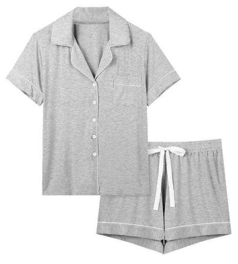 Light Grey Personalised Super Soft Short Pyjama Set