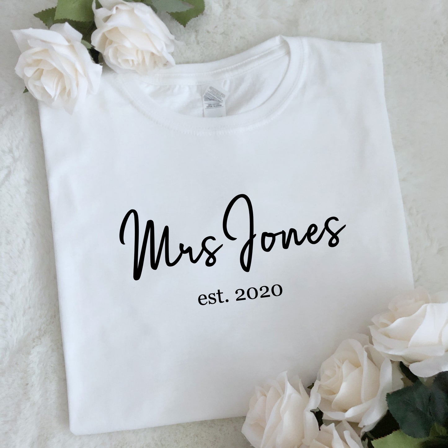 Personalised Mrs Surname T Shirt