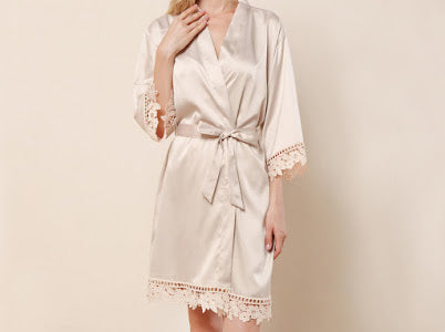 Personalised Satin Lace Script Robe