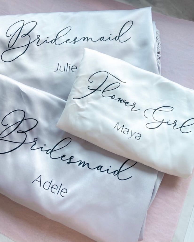 Personalised Satin Lace Script Robe