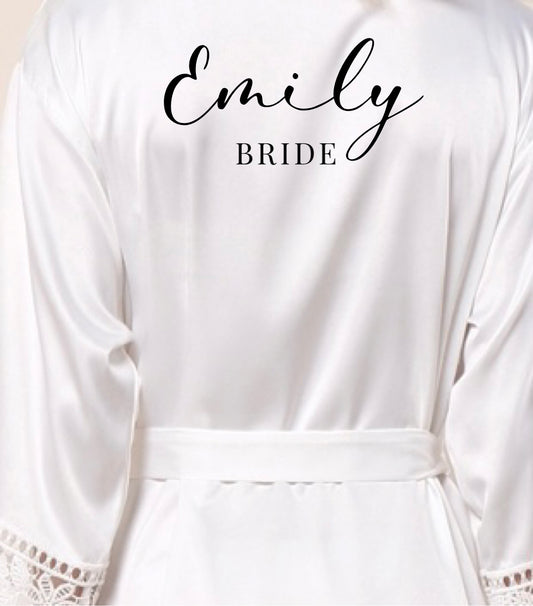 Grace Satin Lace Bridal Bridesmaid Robe