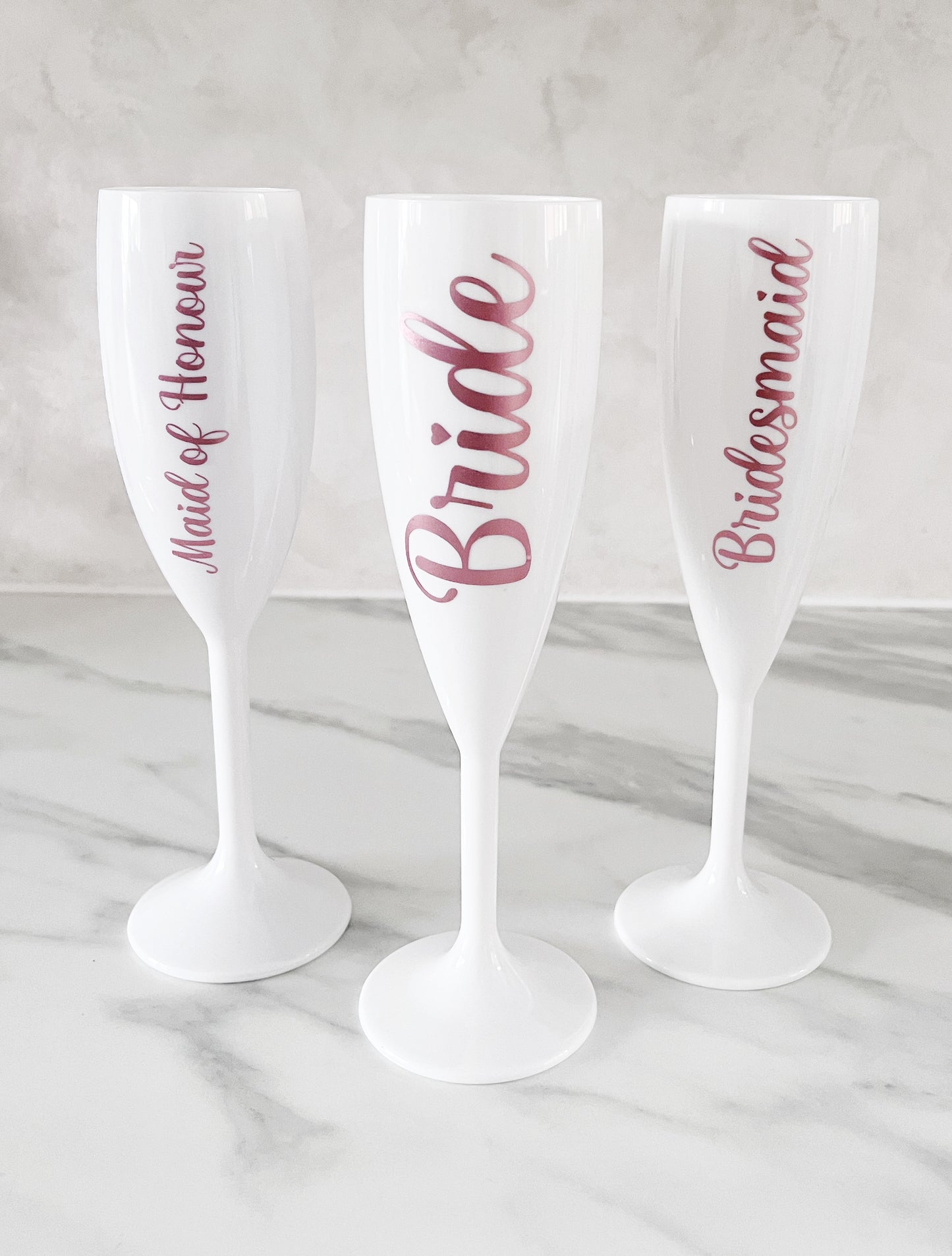 Personalised White Champagne Flute